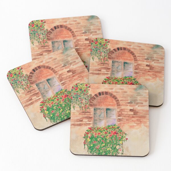 Item preview, Old window with summer flowers designed and sold by WatercolourLily.