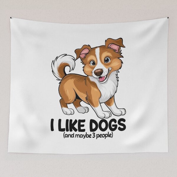 Item preview, I Like Dogs And Maybe 3 People, Dog Lover Funny designed and sold by Porcupine Tees ⭐⭐⭐⭐⭐.