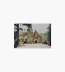 Snowy church Art Board