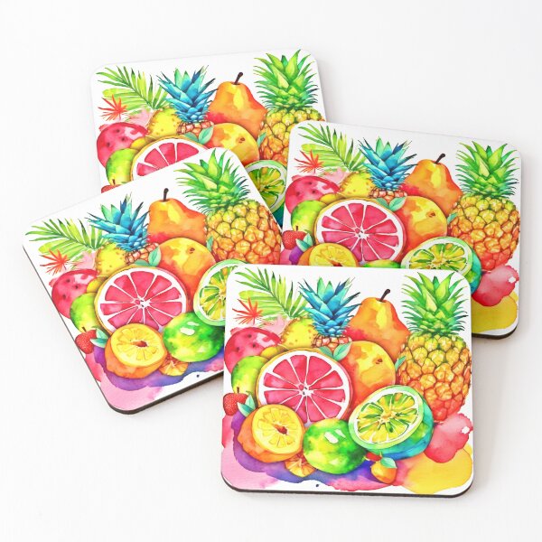 Item preview, Tropical Fruit Cartoon Art designed and sold by Health And Fitness Posts e-Store.