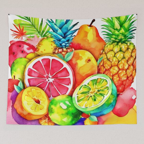 Item preview, Tropical Fruit Cartoon Art designed and sold by Health And Fitness Posts e-Store.