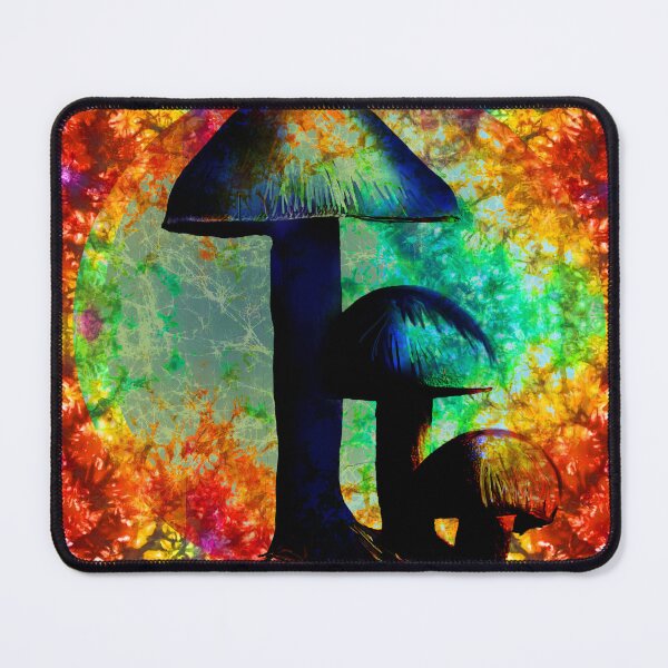 Item preview, Tie Dye Deadheads psychedelic mushrooms rainbow square designed and sold by AuroraXGreen.
