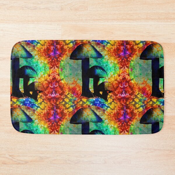 Item preview, Tie Dye Deadheads psychedelic mushrooms rainbow square designed and sold by AuroraXGreen.