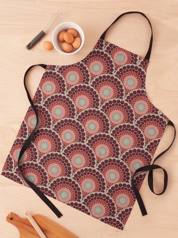 Apron, Radiant Fashion Week Dot Mandala Art Deco Scallop designed and sold by Triplicate Limited