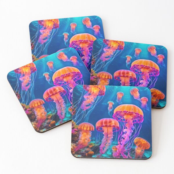 Item preview, Vibrant Underwater Jellyfish Dance designed and sold by Health And Fitness Posts e-Store.