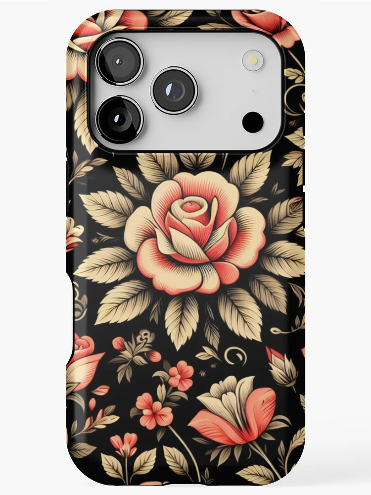 Thumbnail 1 of 4, iPhone Case, Red Roses Floral Pattern designed and sold by GraphicsClub.