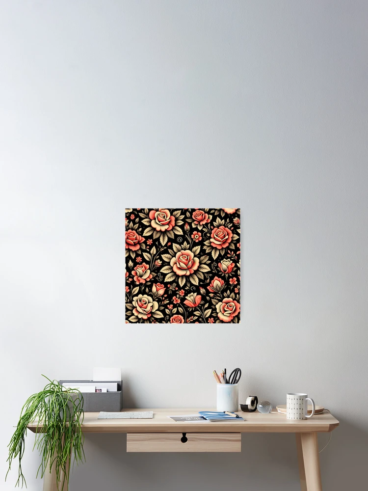 Thumbnail 2 of 3, Poster, Red Roses Floral Pattern  designed and sold by GraphicsClub.