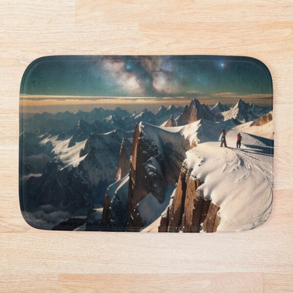 Item preview, Enchanted Dusk: Wanderers Beneath Milky Way In Snow-Capped Mountains designed and sold by EnchantedVista.