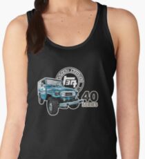 Blue Toyota Landcruiser FJ-40 with Vintage Logo Women's Tank Top