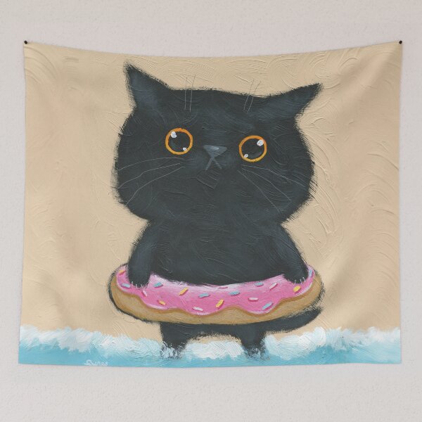 Artikelvorschau, Donut Beach Katze 2 entworfen und verkauft von KilkennyCat Art.