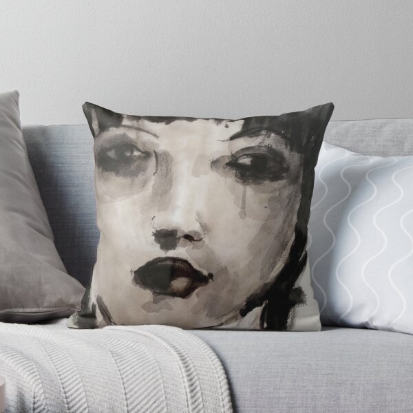 The portrait of a girl Throw Pillow
