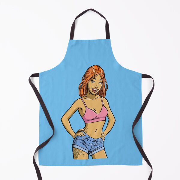 Item preview, CutiePie #18 - Redhead in denim hot pants designed and sold by CutiePiesArt.
