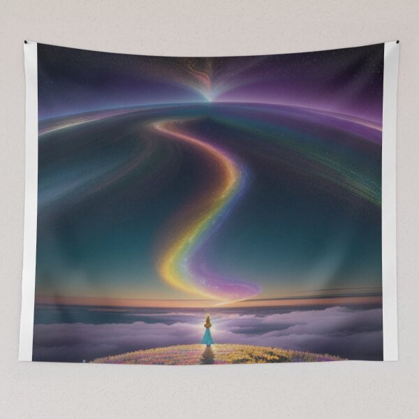 Item preview, Enchanted Realms: Aurora Australis Night Sky Over A Floral Haven designed and sold by EnchantedVista.