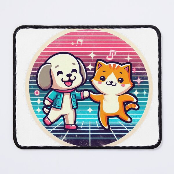 Item preview, cartoon cat and dog dancing disco designed and sold by isaweb.