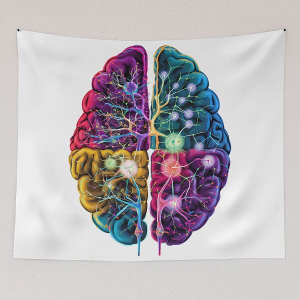 Item preview, "Vibrant Neural Network Brain Illustration - Science and Art Combined" designed and sold by WatermelonPink.