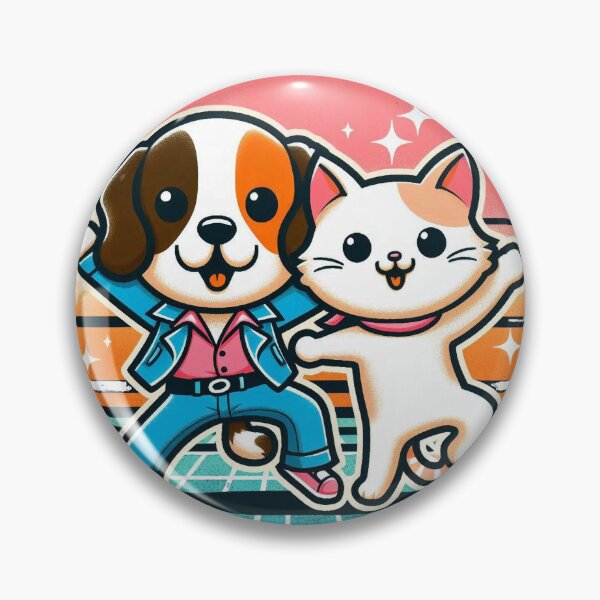 Item preview, cartoon cat and dog dancing disco designed and sold by isaweb.