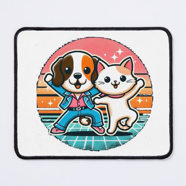 Item preview, cartoon cat and dog dancing disco designed and sold by isaweb.