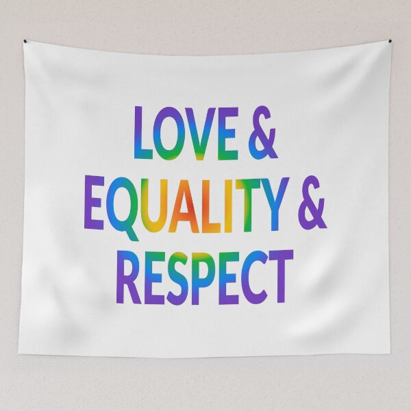 Item preview, Love Equality Respect LGBTQ pride designed and sold by Inspirationmotivation.