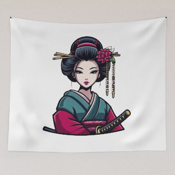 Item preview, Geisha samurai with sword deadly and decorated designed and sold by DudzDesignz.
