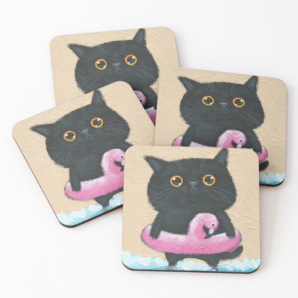 Item preview, Beach Cat Flamingo designed and sold by KilkennyCat Art.