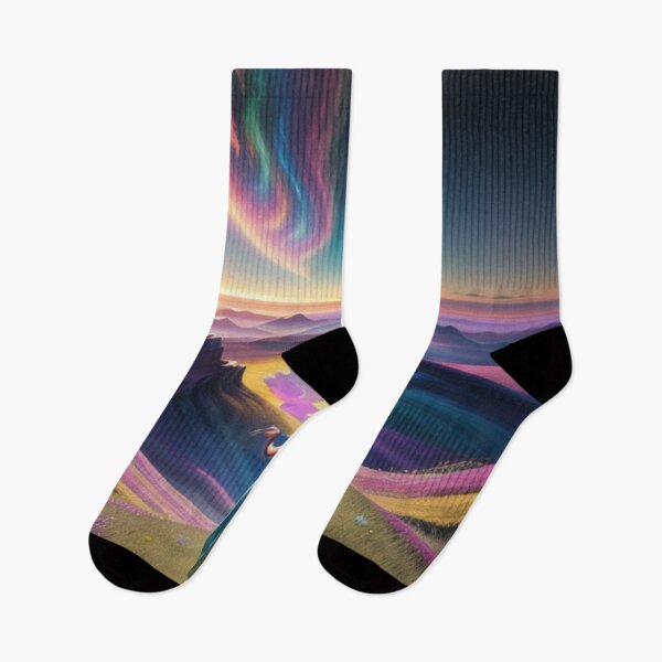 Item preview, Enchanted Realms: Aurora Australis Over Wildflower Hill designed and sold by EnchantedVista.