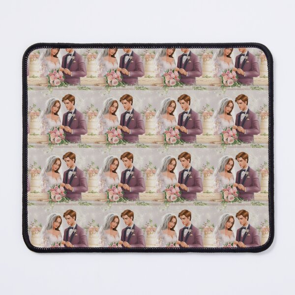 Item preview, Seamless Romantic Wedding Illustration with Bride and Groom designed and sold by seelya83.