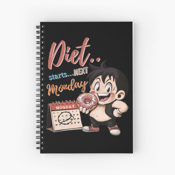 Vista previa del artículo con la obra «La dieta comienza el próximo lunes», diseñado y vendido por QuirkQuipsArt.
