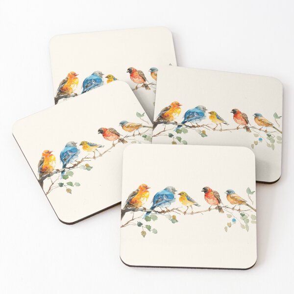 Item preview, Birds On Branch Watercolor Art designed and sold by sheprint.