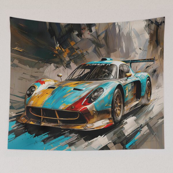 Item preview, Porsche car in oil painting  designed and sold by PixelCraftDSG.