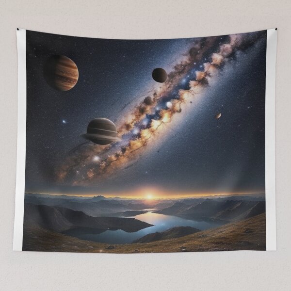 Item preview, Starry Enchantment: Milky Way & Planets In Cosmic Splendor designed and sold by EnchantedVista.