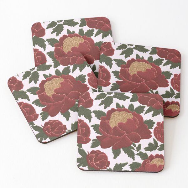 Item preview, Bordeaux peonies in a whole new light: digital technique of hand embroidery. designed and sold by branaghbel.