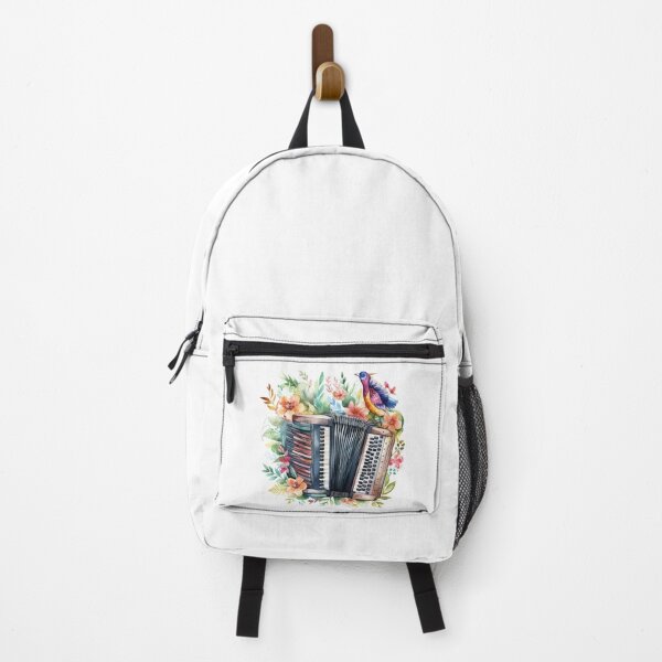 Item preview, vintage accordion watercolor with a bird designed and sold by EmeraldMusic.