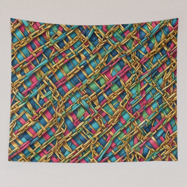 Item preview, Abstract Chains on Colorful Wicker Pattern designed and sold by calibrit.