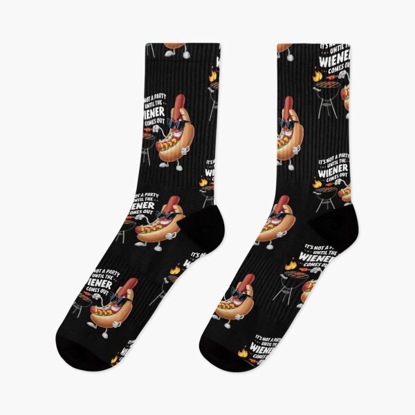 Item preview, Funny BBQ Hotdog Not A Party Until The Wiener Comes Out designed and sold by edesignprints.