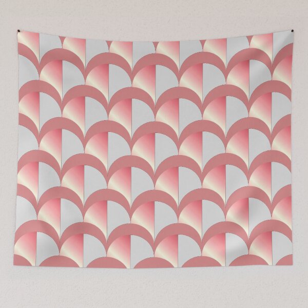 Item preview, Art Deco Pink And Cream Half Fan Pattern designed and sold by DEC02.
