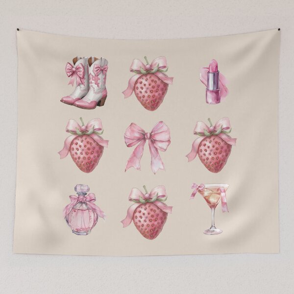 Item preview, Strawberry Design, Coquette Aesthetic Style designed and sold by CozyLightsStore.