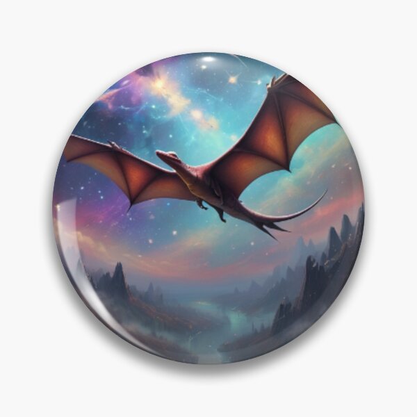 Item preview, Cosmic Pterodactyl Dinosaur in watercolor paint designed and sold by EmeraldCauldren.