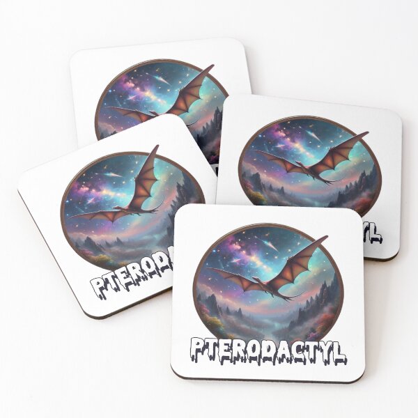 Item preview, Cosmic Pterodactyl Dinosaur in watercolor paint designed and sold by EmeraldCauldren.