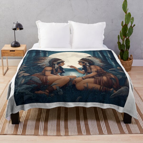 Item preview, Native American Twins Under Full Moon designed and sold by THC-Conspiracy.