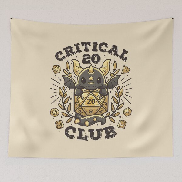Item preview, Critical 20 Club - Cute Black Dragon designed and sold by Snouleaf.