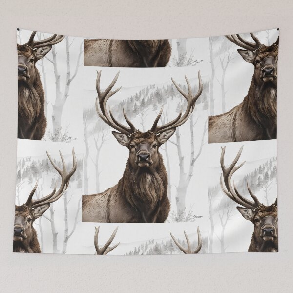 Item preview, Elk In Winter Forest designed and sold by Patricia Howitt.