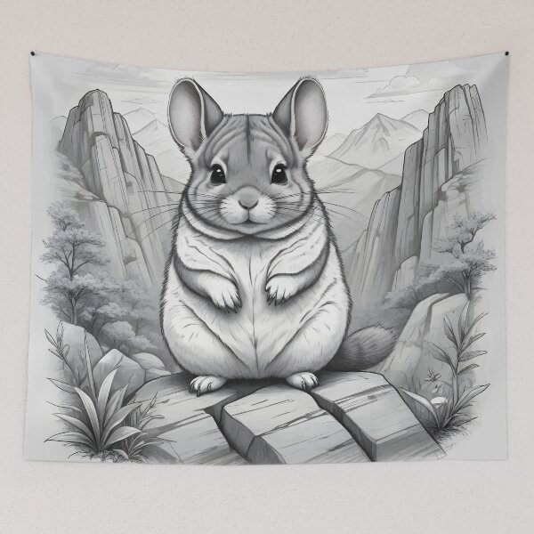 Item preview, Charming Chinchilla Sketch designed and sold by WildlifeInc.