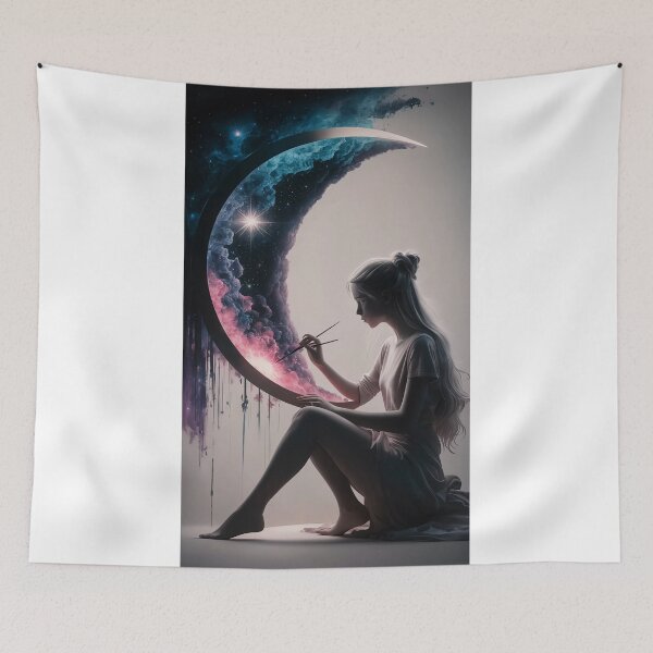 Item preview, FANTASY, MOON, FICTION, DRAWING, WOMAN, DECORATION, COLORS, HOUSE designed and sold by VidaconArte.