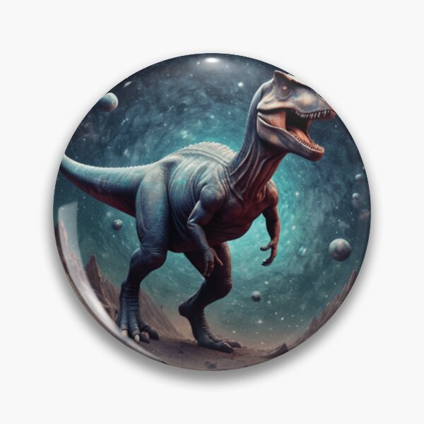 Item preview, Tyrannosaurus on a Rock Planet in the Cosmos in watercolor paint designed and sold by EmeraldCauldren.