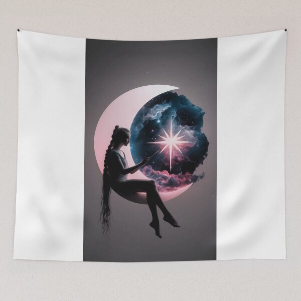 Item preview, FANTASY, MOON, FICTION, DRAWING, WOMAN, DECORATION, COLORS, HOUSE designed and sold by VidaconArte.