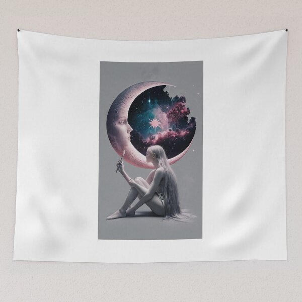 Item preview, FANTASY, MOON, FICTION, DRAWING, WOMAN, DECORATION, COLORS, HOUSE designed and sold by VidaconArte.