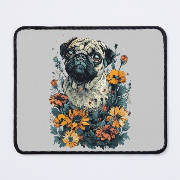 Item preview, Pug Dog with Flowers  designed and sold by carloswiden.