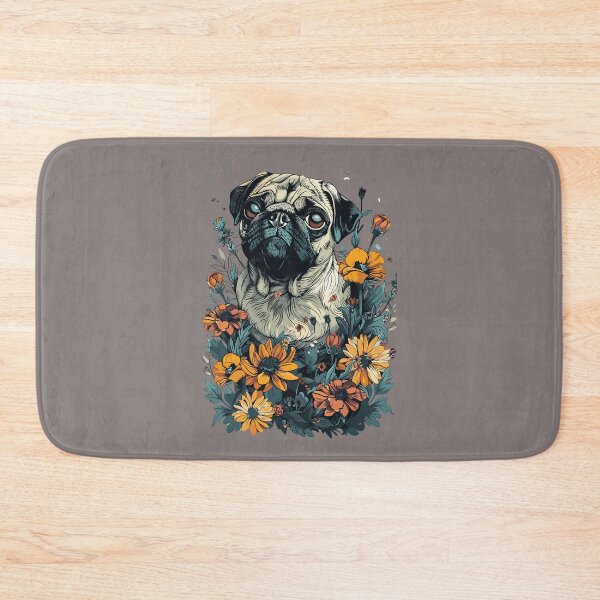 Item preview, Pug Dog with Flowers  designed and sold by carloswiden.