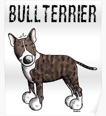 Cute Bull Terrier Comic - Bullterrier - Dog - Dogs - Gift Poster