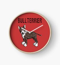Cute Bull Terrier Comic - Bullterrier - Dog - Dogs - Gift Clock
